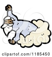 Cartoon Of An African American God In The Heavens Royalty Free Vector Illustration