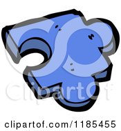 Cartoon Of A Blue Puzzle Piece Royalty Free Vector Illustration