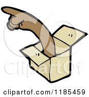 Cartoon Of Am Arm Coming Out Of A Box Royalty Free Vector Illustration