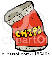 Cartoon Of A Bag Of Chips Royalty Free Vector Illustration by lineartestpilot