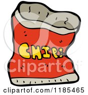 Cartoon Of A Bag Of Chips Royalty Free Vector Illustration by lineartestpilot