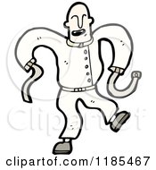 Cartoon Of A Man Wearing A Straight Jacket Royalty Free Vector Illustration by lineartestpilot
