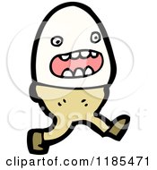 Cartoon Of An Egg Person Character Royalty Free Vector Illustration by lineartestpilot