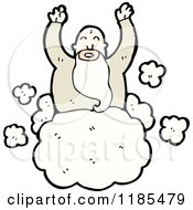 Cartoon Of A God In The Clouds Royalty Free Vector Illustration