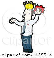 Cartoon Of A Man Wearing A Crown Royalty Free Vector Illustration
