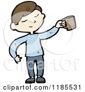Cartoon Of A Man With A Coffee Mug Royalty Free Vector Illustration