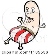 Cartoon Of A Shirtless Bean Man Royalty Free Vector Illustration