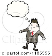 Cartoon Of A Man Wearing A Suit Thinking Royalty Free Vector Illustration