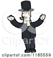 Cartoon Of A Man Wearing A Top Hat Royalty Free Vector Illustration