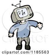 Cartoon Of A Man With A Television Head Royalty Free Vector Illustration by lineartestpilot