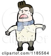 Cartoon Of A Man Wearing A Scarf Royalty Free Vector Illustration