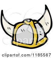 Cartoon Of A Vikings Helmut Royalty Free Vector Illustration by lineartestpilot