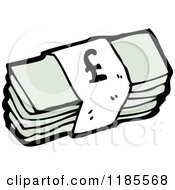 Cartoon Of A Stack Of Money Royalty Free Vector Illustration by lineartestpilot