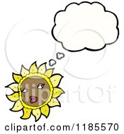 Cartoon Of A Sunflower Thinking Royalty Free Vector Illustration
