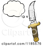 Cartoon Of A Buck Knife Thinking Royalty Free Vector Illustration by lineartestpilot