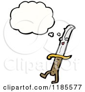 Cartoon Of A Buck Knife Thinking Royalty Free Vector Illustration by lineartestpilot