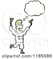 Cartoon Of A Crazy Man Thinking Royalty Free Vector Illustration by lineartestpilot