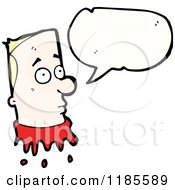Cartoon Of A Mans Decapitated Head Speaking Royalty Free Vector Illustration by lineartestpilot