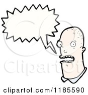 Cartoon Of A Bald Mans Head Speaking Royalty Free Vector Illustration by lineartestpilot