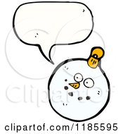 Cartoon Of A Snowman Chsistmas Ornament Speaking Royalty Free Vector Illustration