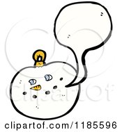 Cartoon Of A Snowman Chsistmas Ornament Speaking Royalty Free Vector Illustration