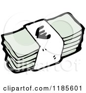 Cartoon Of A Stack Of Money Royalty Free Vector Illustration