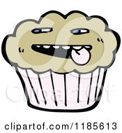 Cartoon Of A Muffin With A Face Royalty Free Vector Illustration