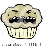 Cartoon Of A Muffin With A Face Royalty Free Vector Illustration