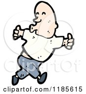 Cartoon Of A Bald Man Whistling Royalty Free Vector Illustration by lineartestpilot