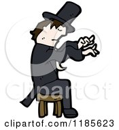 Cartoon Of A Man Playing An Imaginary Piano Royalty Free Vector Illustration