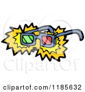 Cartoon Of 3D Glasses Royalty Free Vector Illustration by lineartestpilot