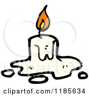 Cartoon Of A Flaming Melted Candle Royalty Free Vector Illustration
