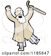 Cartoon Of An Old Man With A Cane Royalty Free Vector Illustration