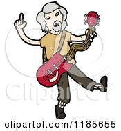 Cartoon Of An Older Man Playing A Guitar Royalty Free Vector Illustration by lineartestpilot