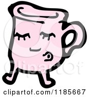 Cartoon Of A Dancing Whistling Teacup Royalty Free Vector Illustration