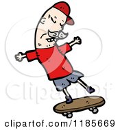 Cartoon Of A Man With A Mustache Riding A Skateboard Royalty Free Vector Illustration by lineartestpilot