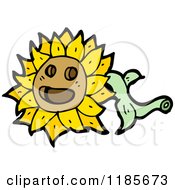 Cartoon Of A Sunflower Royalty Free Vector Illustration