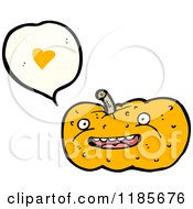 Cartoon Of A Pumpkin Speaking Royalty Free Vector Illustration