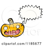 Cartoon Of A Pumpkin Speaking Royalty Free Vector Illustration