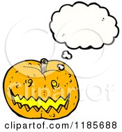 Cartoon Of A Jack O Lantern Thinking Royalty Free Vector Illustration by lineartestpilot