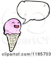 Cartoon Of A Pink Ice Cream Cone Royalty Free Vector Illustration