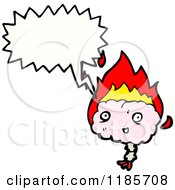 Cartoon Of A Burning Brain Speaking Royalty Free Vector Illustration
