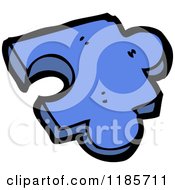 Cartoon Of A Blue Puzzle Piece Royalty Free Vector Illustration by lineartestpilot