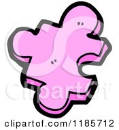 Cartoon Of A Pink Puzzle Piece Royalty Free Vector Illustration by lineartestpilot