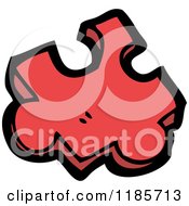 Cartoon Of A Red Puzzle Piece Royalty Free Vector Illustration