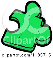 Cartoon Of A Green Puzzle Piece Royalty Free Vector Illustration by lineartestpilot