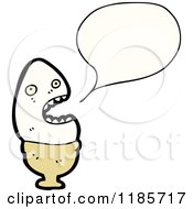 Cartoon Of An Egg In An Egg Cup Speaking Royalty Free Vector Illustration by lineartestpilot