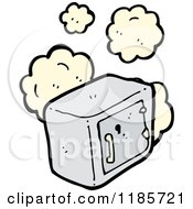Cartoon Of A Safe With Dust Puffs Royalty Free Vector Illustration by lineartestpilot