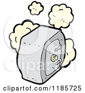 Cartoon Of A Safe With Dust Puffs Royalty Free Vector Illustration