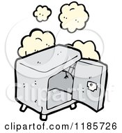 Cartoon Of An Open Safe With Dust Puffs Royalty Free Vector Illustration by lineartestpilot